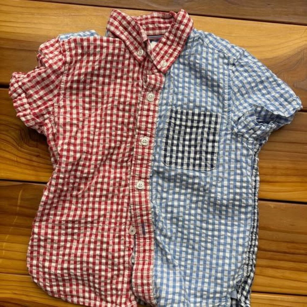 Mini Boden multicolor cotton button up (4-5T)